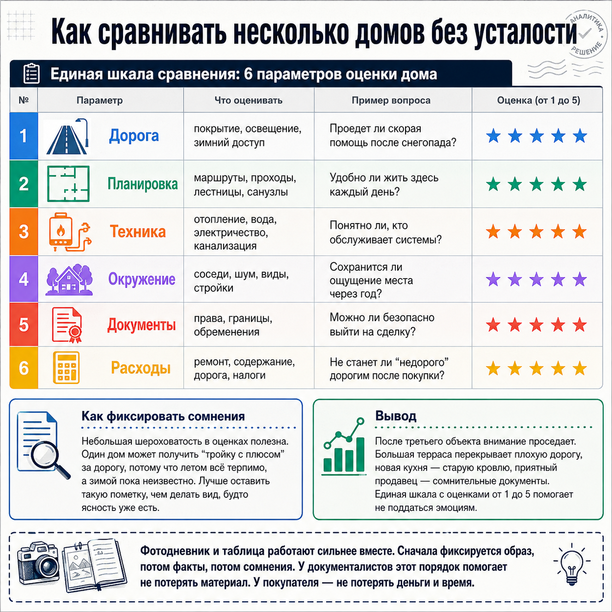 Как сравнивать несколько домов без усталости
